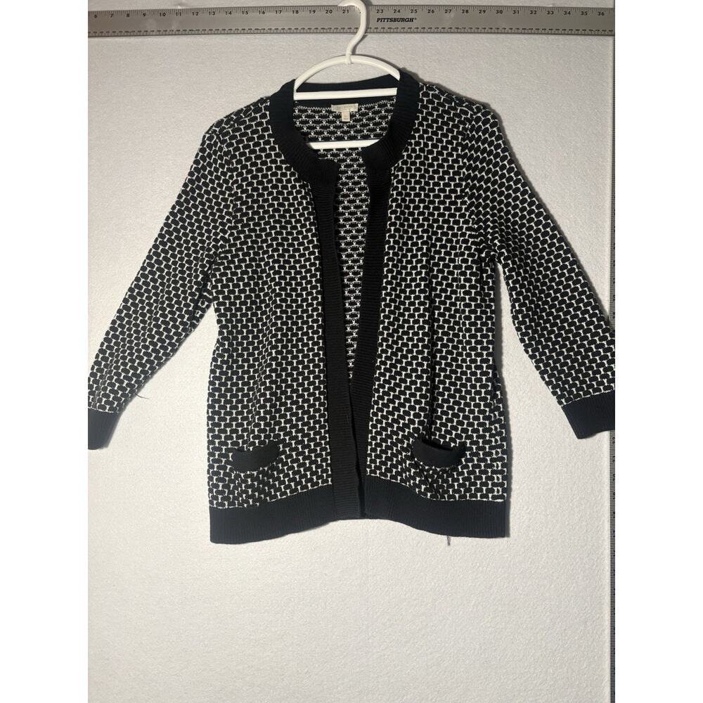 Talbots Cotton Sweater Blk & Wht Cotton Wmns Size M